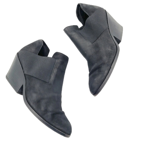 Eileen Fisher Shoes - Eileen Fisher Black Suede Almond Toe Stretch Ankle Bootie Size 8